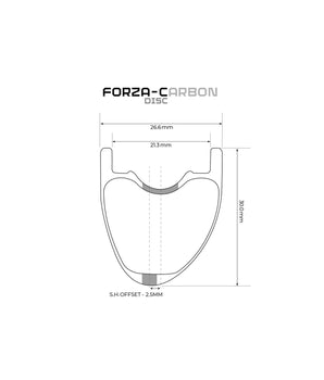 Forza-C 30mm rim black disc clincher 700c Asymmetric