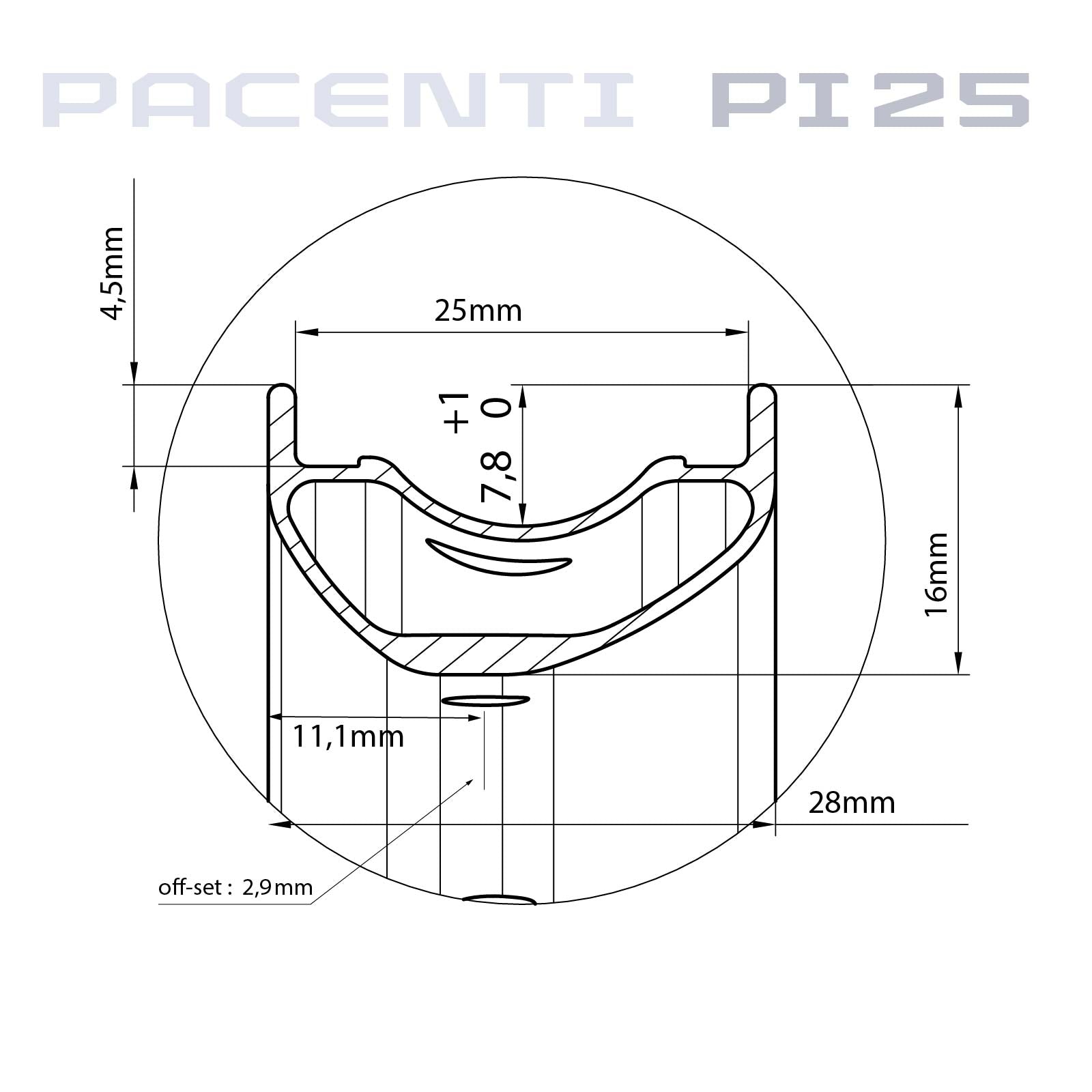 PI25-Gravel Wheelset 700c 142mm C-Lock - Dimensions