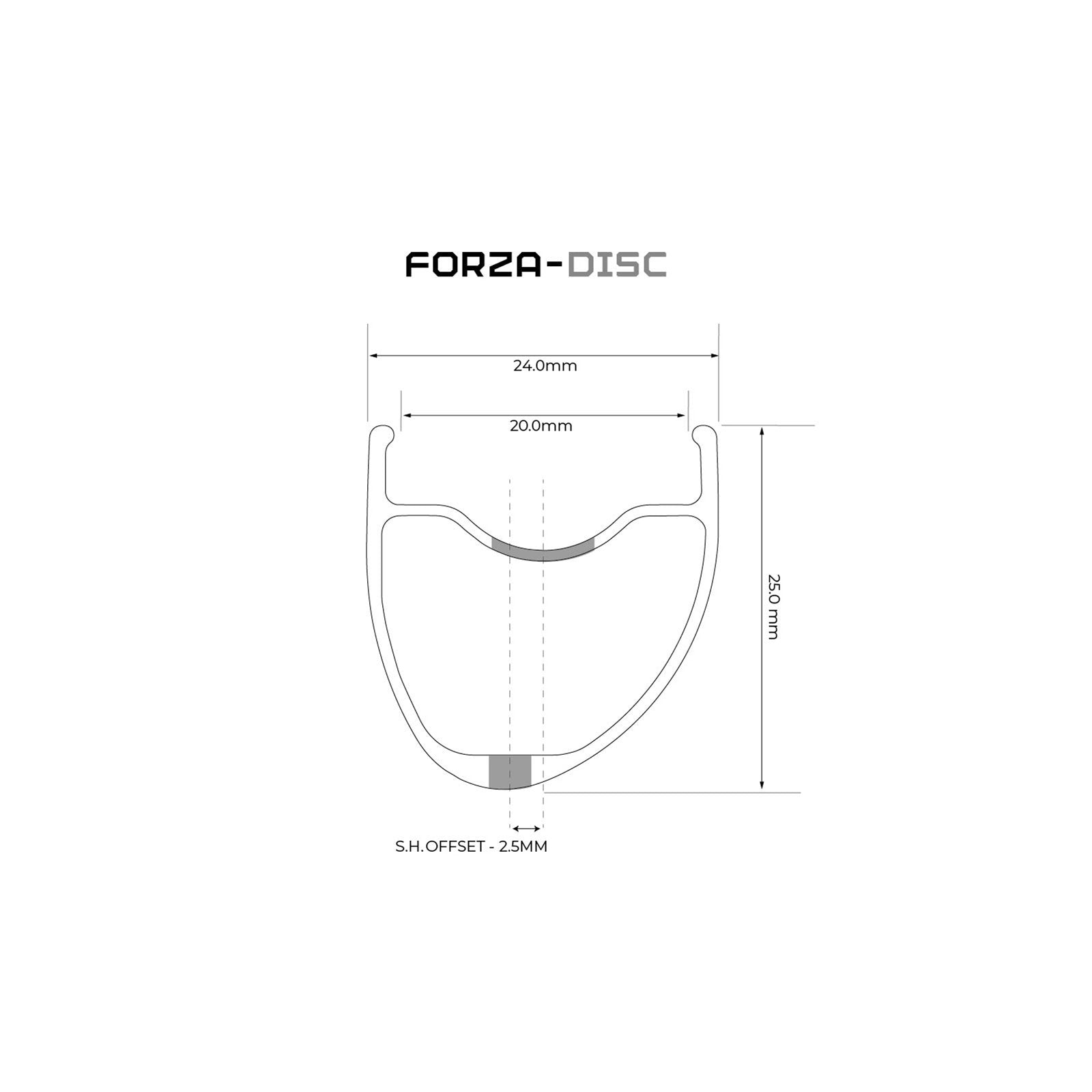 Forza Disc Forza Disc Rim - Asymmetrical 700c – Pacenti Cycle Design