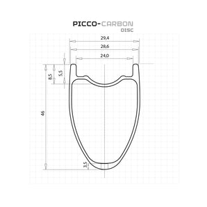 Picco Carbon Disc Rim Measurements