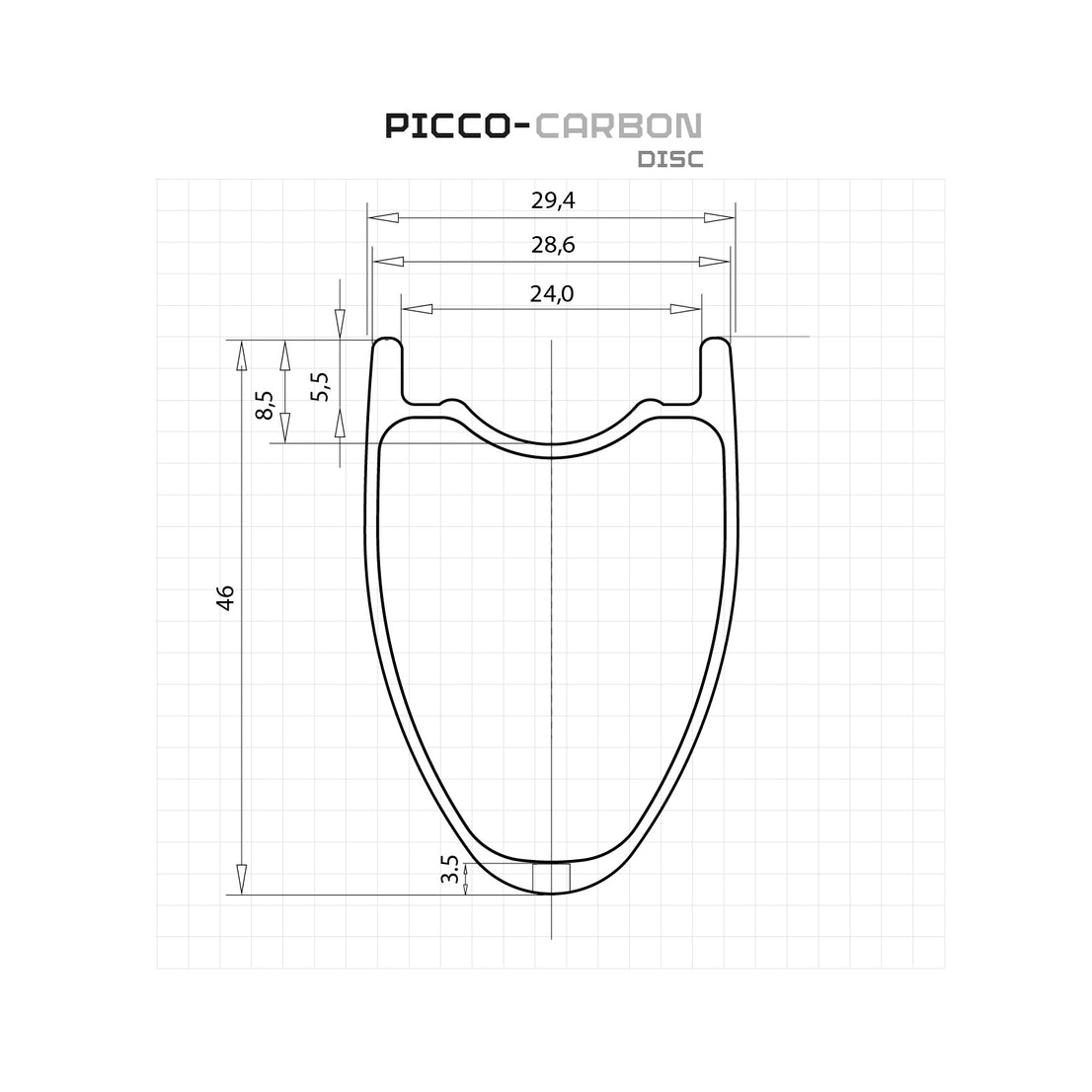 Picco Carbon Disc Rim Measurements